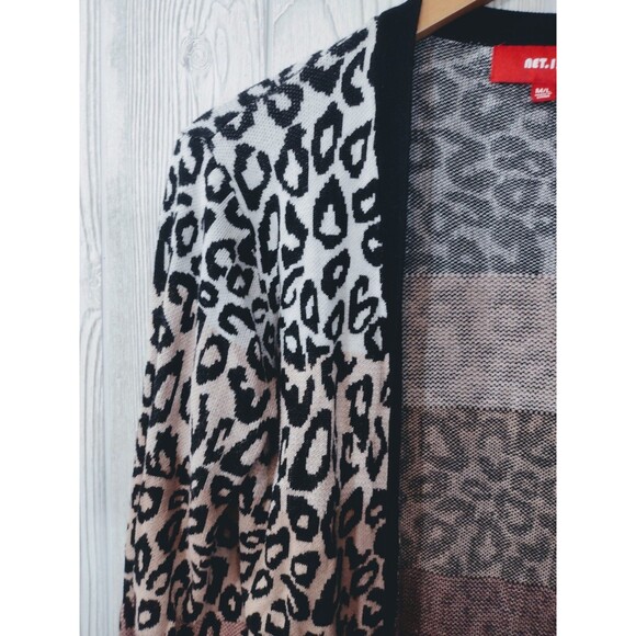 Net.153 Womens Open Cardigan Leopard Print M/L Classic Sweater Longsleeve - Picture 5 of 9